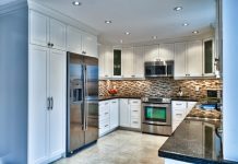 U Shape White Kitchen