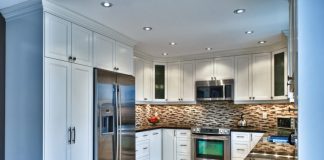 U Shape White Kitchen