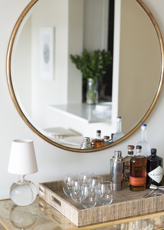 large mirror in living room