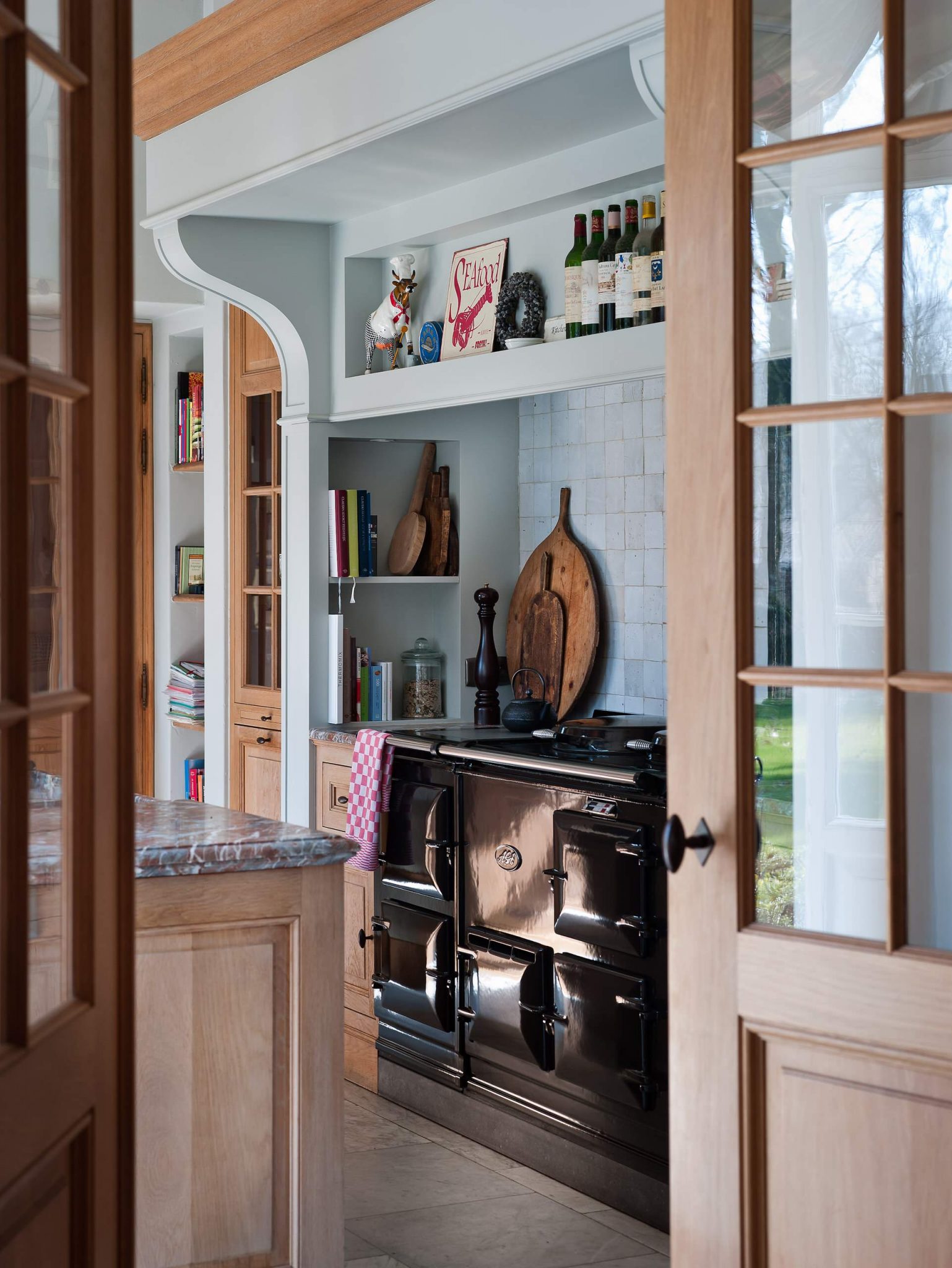 black aga kitchen stove