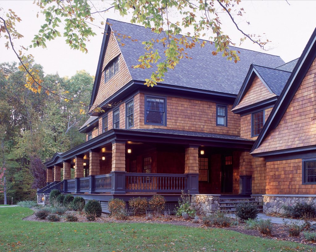 black gutters on Victorian home 