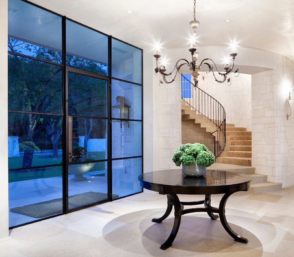glass doors and black frames