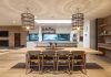 large open kitchen cage lights