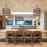 large open kitchen cage lights