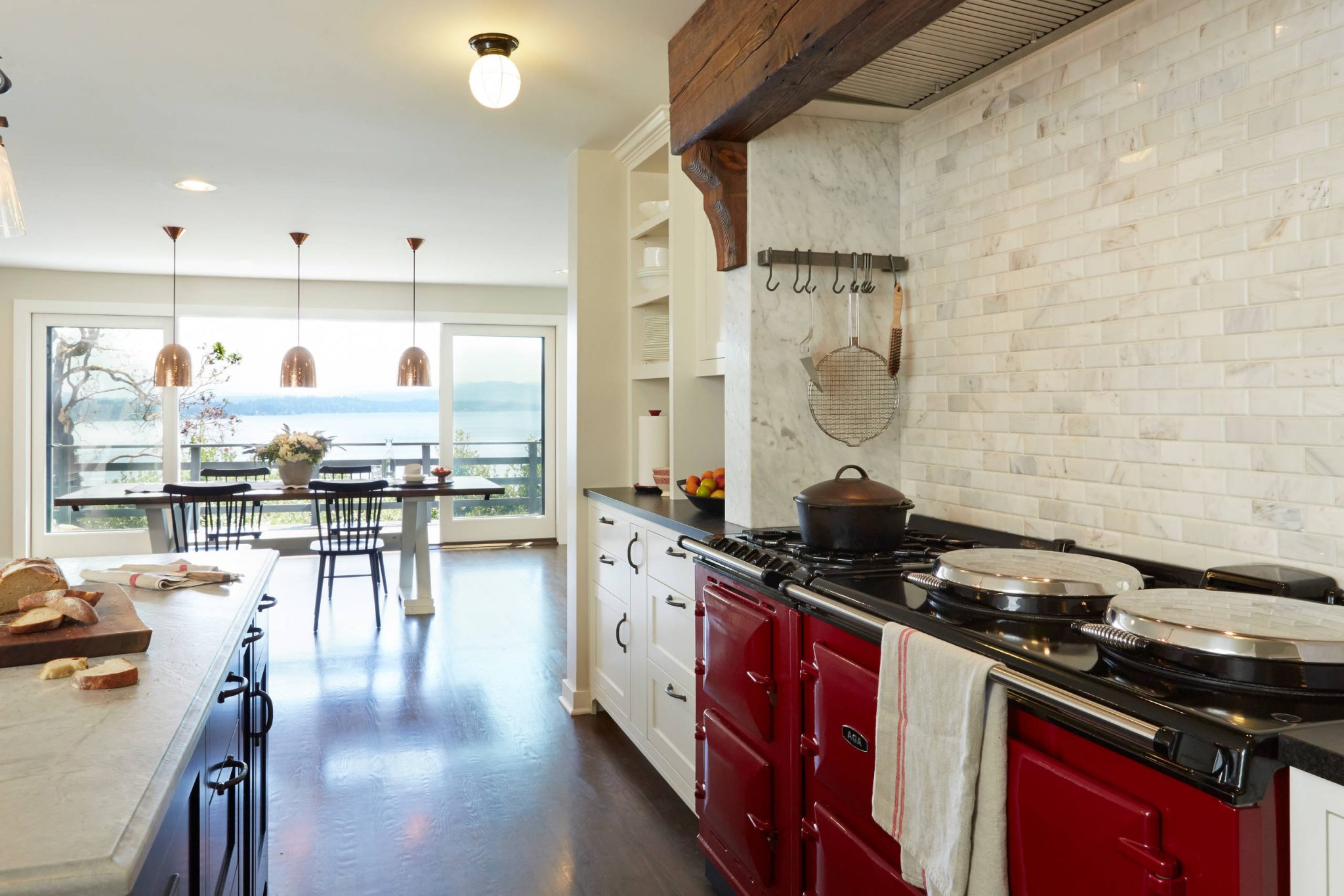 red aga kitchen large