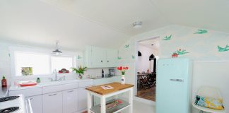 retro wallpaper kitchen