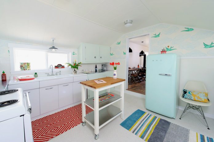 retro wallpaper kitchen