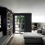 black-wall-room-with-grey-furniture