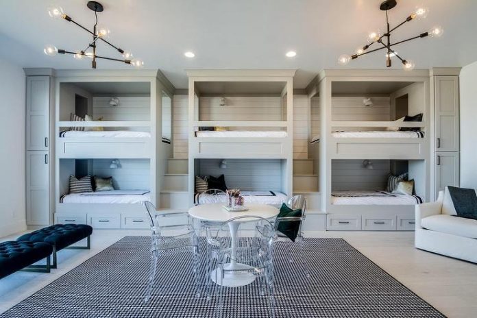 gray-built-in-side-by-side-bunk-beds-storage-drawers