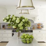 st patricks day green accents white kitchen