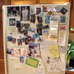 Family pictures on fridge