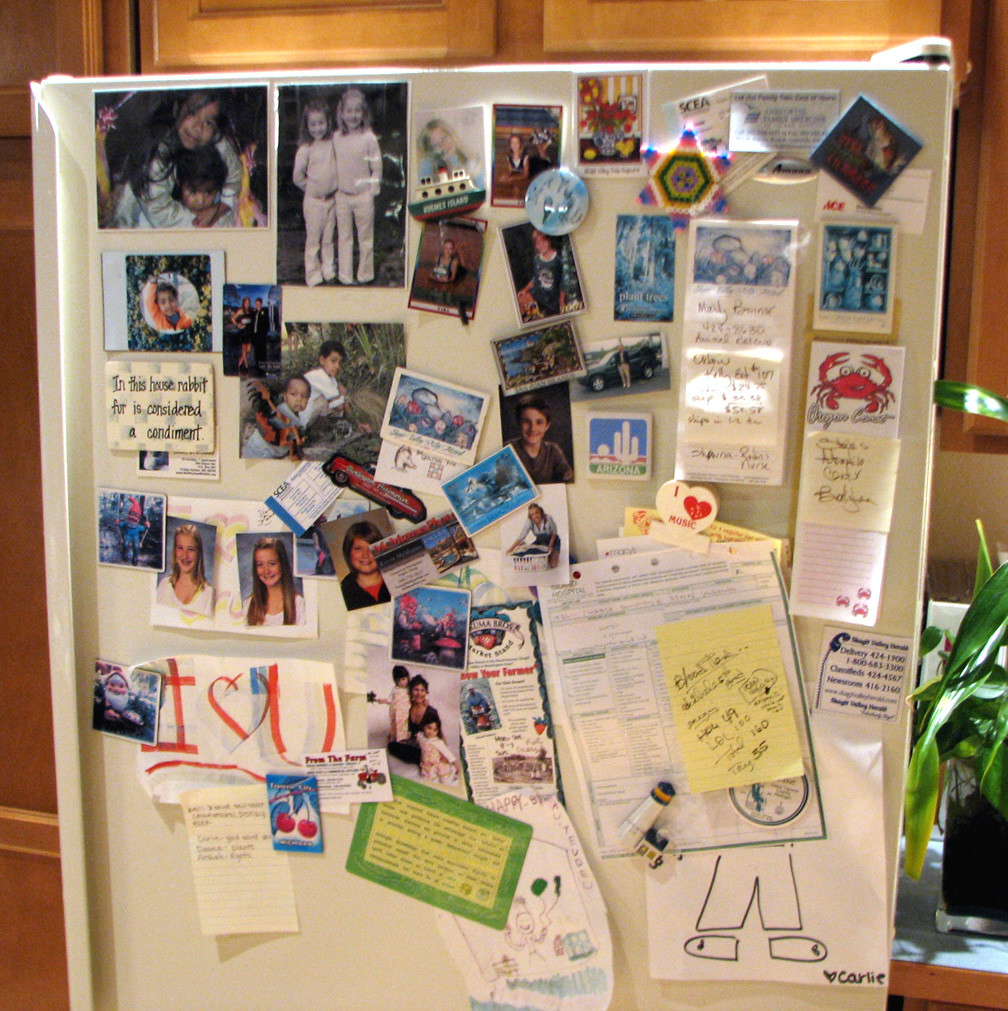 decorating-family-pictures-on-refrigerator