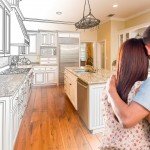 Couple planning their ideal kitchen