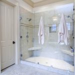 Wide glass shower doors