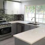Double sink with pleasant window view
