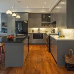 light-wood-floors-gray-cabinets-kitchen